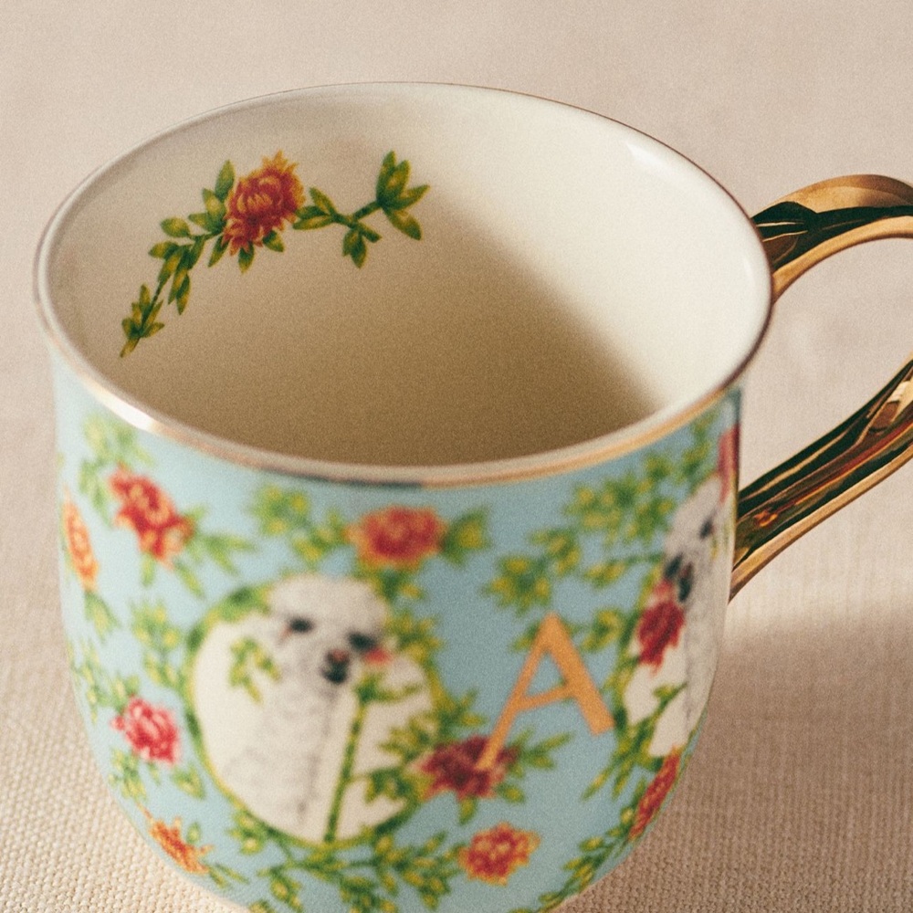 New Anthropologie Lou Rota Nature Table Monogram Mug - Picture 2 of 3